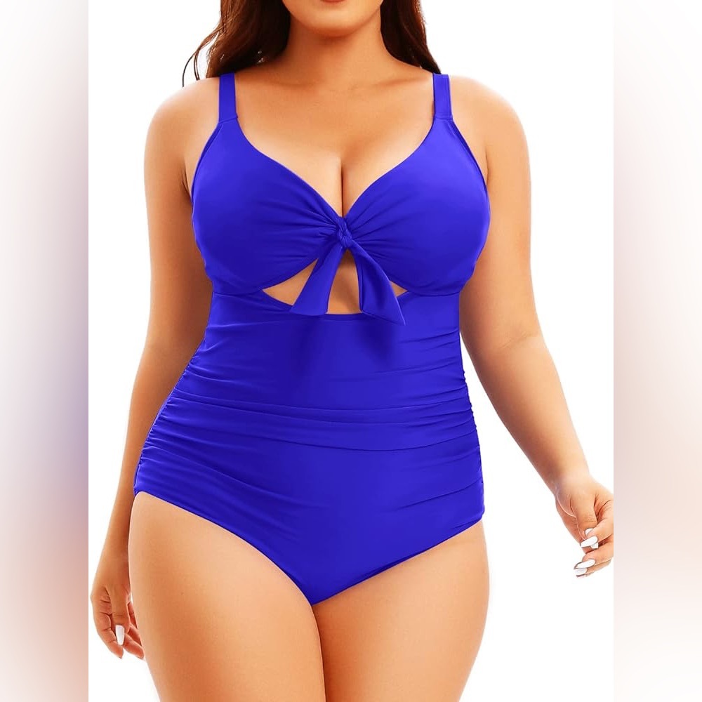 Aqua Eve Plus Size One Piece Swimsuit Size 22 - Picture 2 of 6